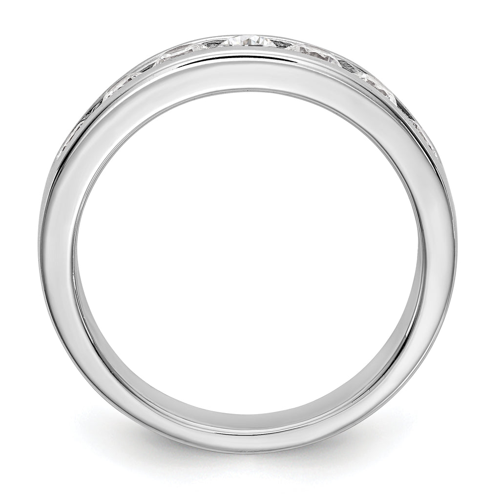 14K White Gold 7-Stone 3/4 carat Round Diamond Complete Channel Band