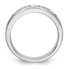 14K White Gold 7-Stone 3/4 carat Round Diamond Complete Channel Band