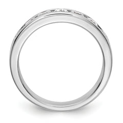 14K White Gold 7-Stone 3/4 carat Round Diamond Complete Channel Band - 6