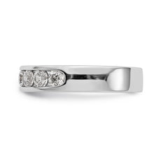 14K White Gold 7-Stone 3/4 carat Round Diamond Complete Channel Band - 6