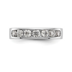 14K White Gold 7-Stone 3/4 carat Round Diamond Complete Channel Band - 6