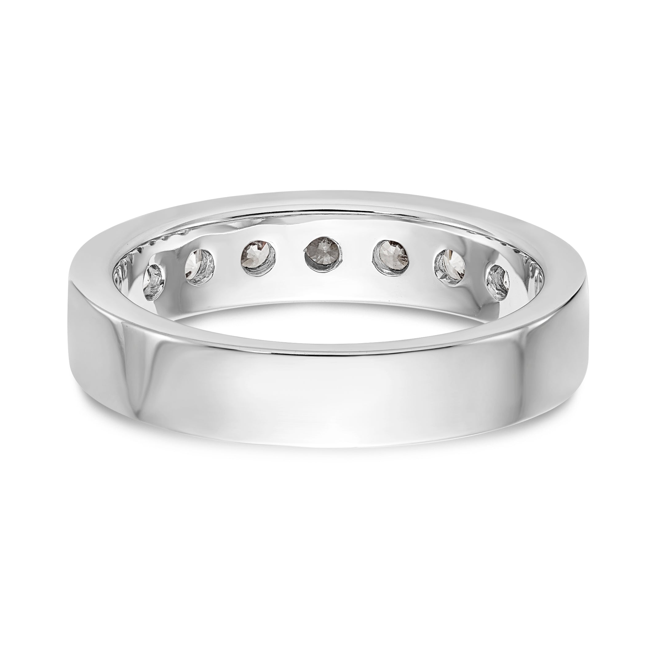 14K White Gold 7-Stone 3/4 carat Round Diamond Complete Channel Band - 6