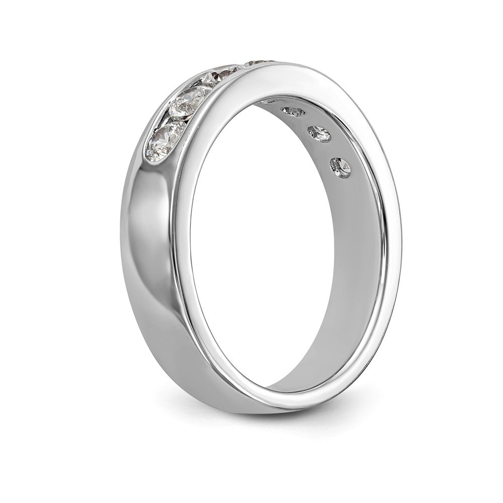 14K White Gold 7-Stone 3/4 carat Round Diamond Complete Channel Band - 6