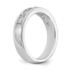 14K White Gold 7-Stone 3/4 carat Round Diamond Complete Channel Band