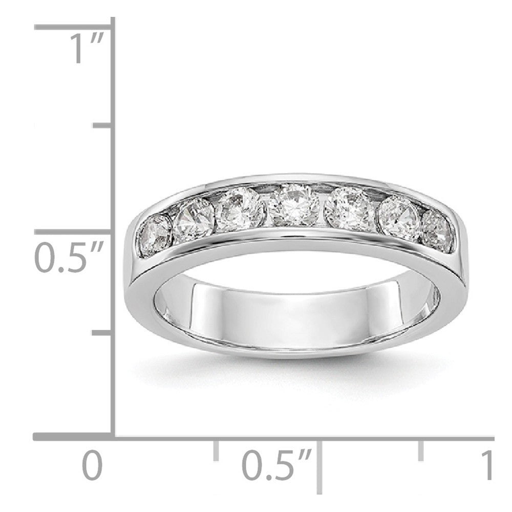 14K White Gold 7-Stone Diamond Channel Band