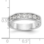 14K White Gold 7-Stone 3/4 carat Round Diamond Complete Channel Band