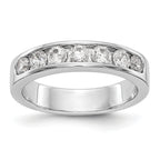 14K White Gold 7-Stone 3/4 carat Round Diamond Complete Channel Band