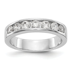 14K White Gold 7-Stone 3/4 carat Round Diamond Complete Channel Band - 6