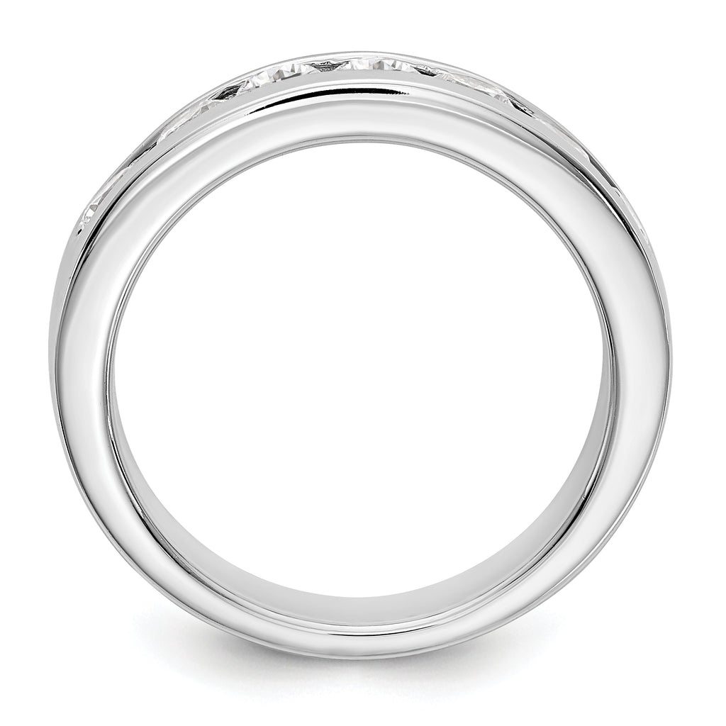 14K White Gold 7-Stone 1 carat Round Diamond Complete Channel Band