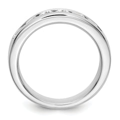 14K White Gold 7-Stone 1 carat Round Diamond Complete Channel Band