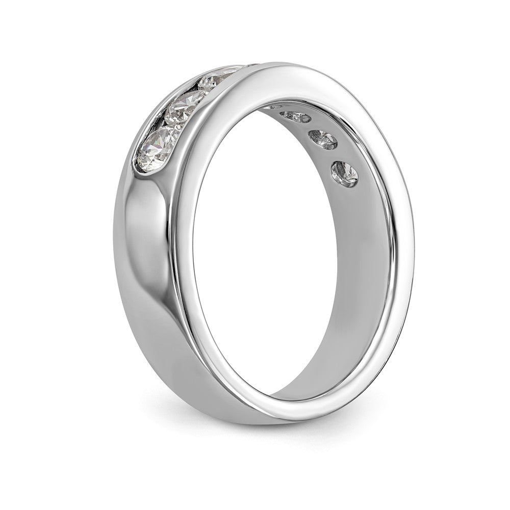 14K White Gold 7-Stone 1 carat Round Diamond Complete Channel Band