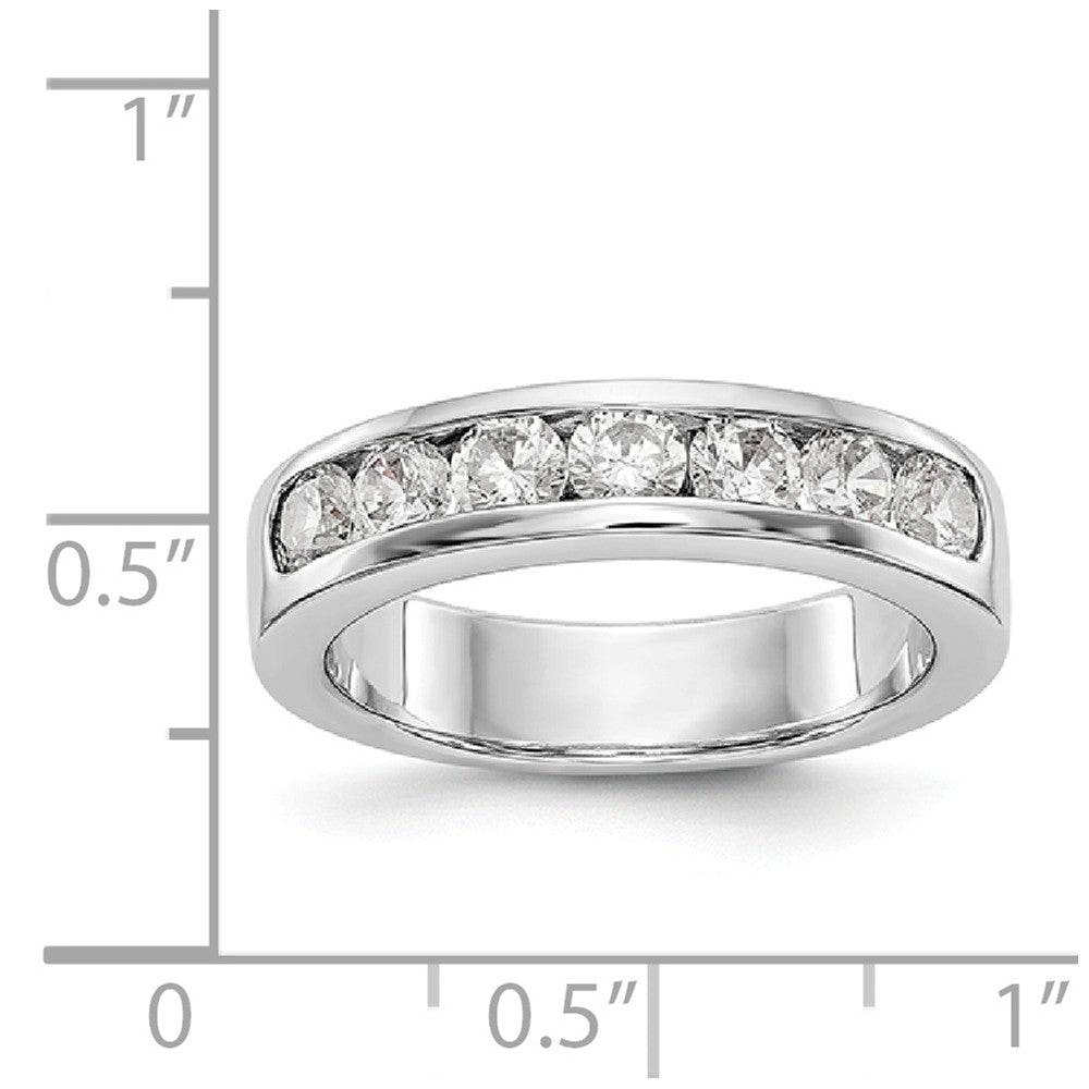 14K White Gold 7-Stone Diamond Channel Band