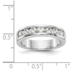 14K White Gold 7-Stone Diamond Channel Band