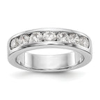 14K White Gold 7-Stone 1 carat Round Diamond Complete Channel Band