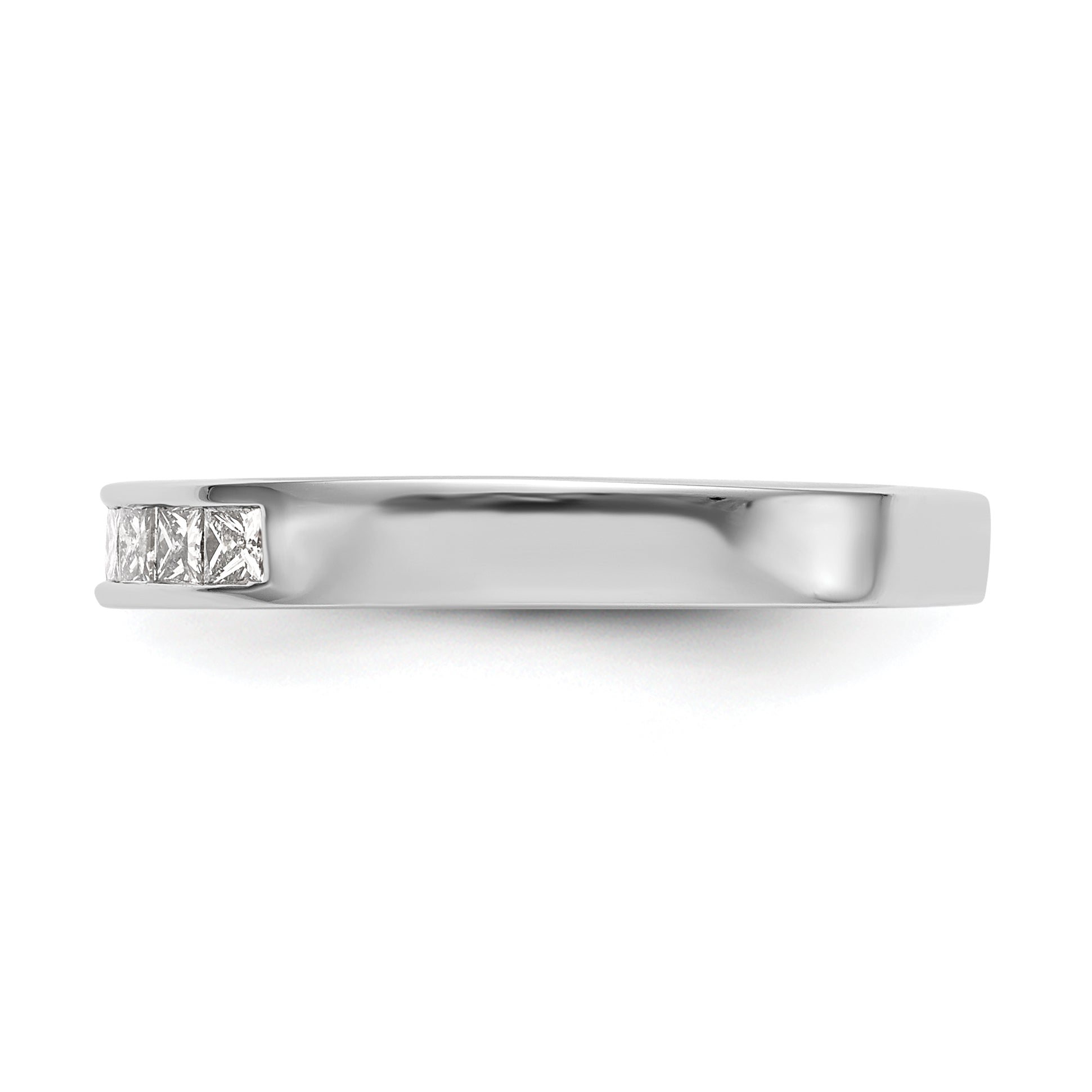 14K White Gold 7-Stone 1/3 carat Princess Diamond Complete Channel Band