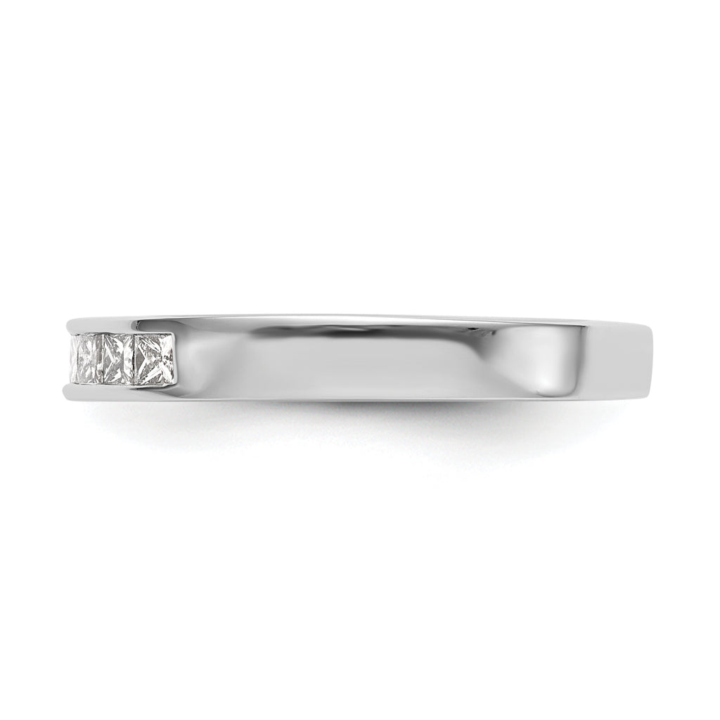 14K White Gold 7-Stone 1/3 carat Princess Diamond Complete Channel Band
