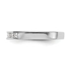 14K White Gold 7-Stone 1/3 carat Princess Diamond Complete Channel Band