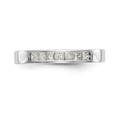 14K White Gold 7-Stone 1/3 carat Princess Diamond Complete Channel Band