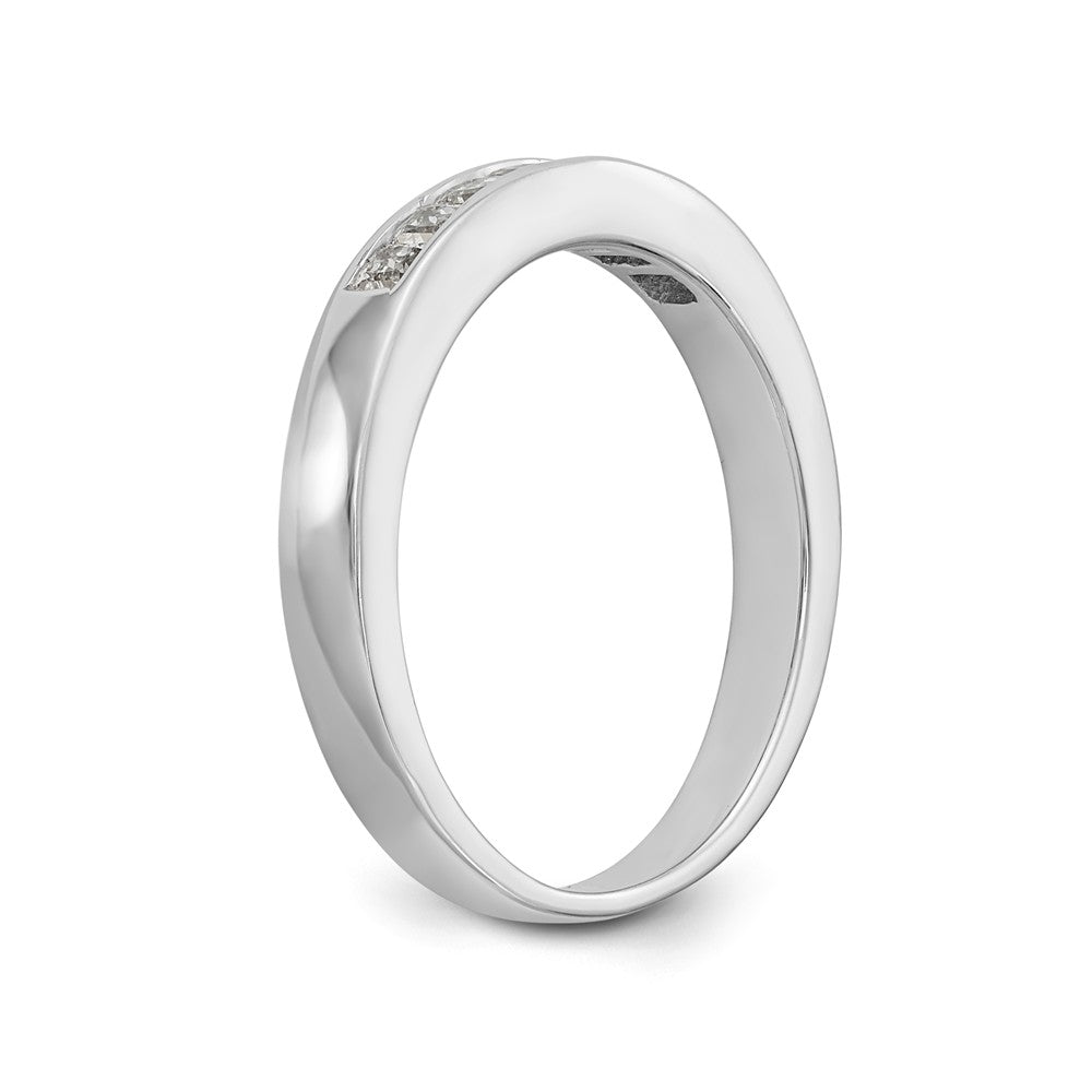 14K White Gold 7-Stone 1/3 carat Princess Diamond Complete Channel Band - 7