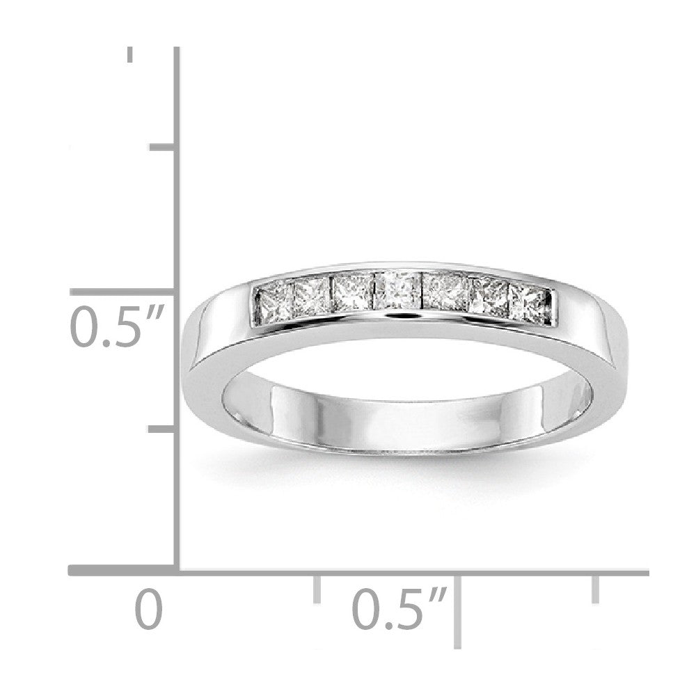 14K White Gold 7-Stone Diamond Channel Band