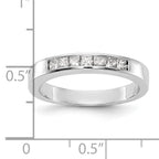 14K White Gold 7-Stone 1/3 carat Princess Diamond Complete Channel Band