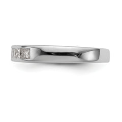 14K White Gold 7-Stone 1/2 carat Princess Diamond Complete Channel Band - 7