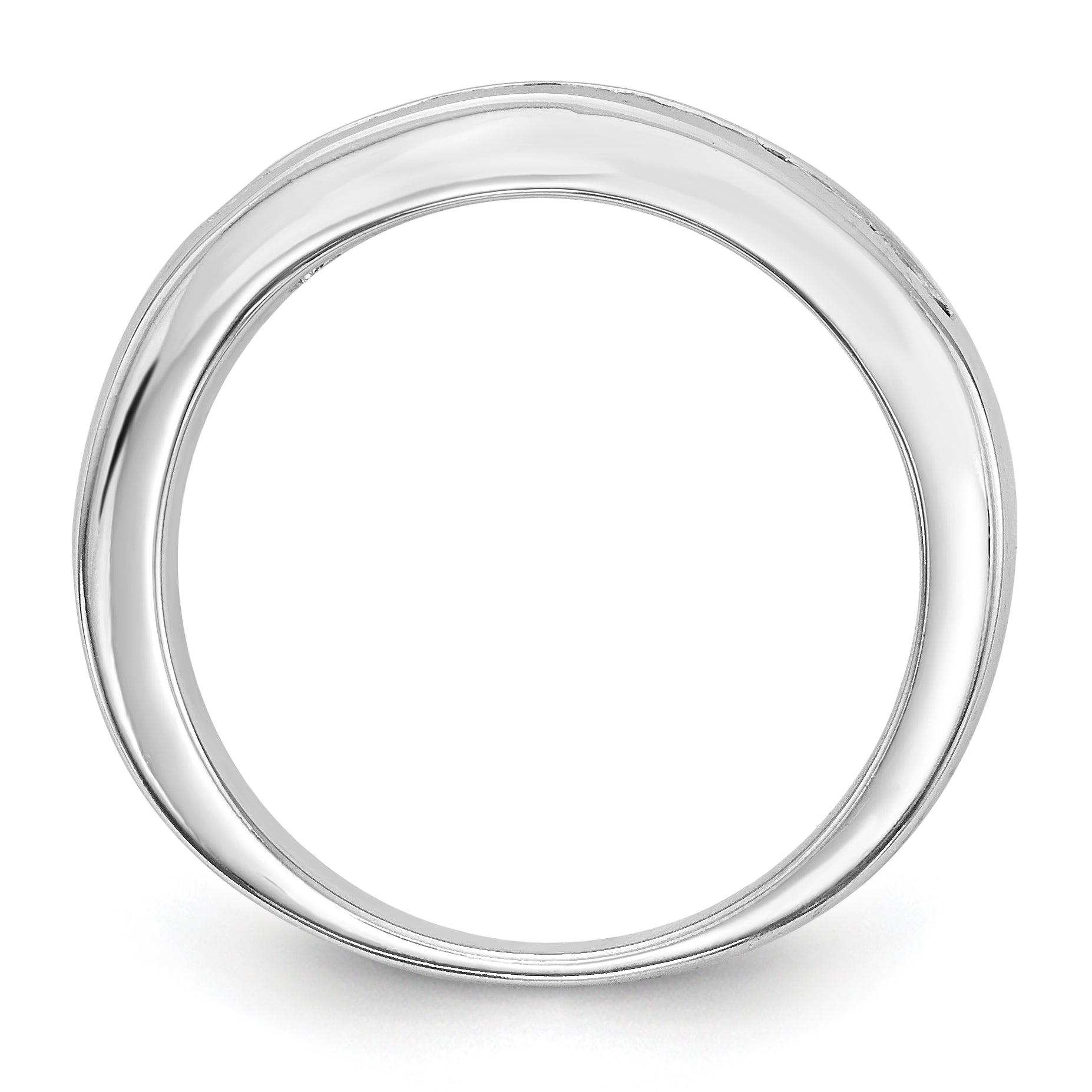 14K White Gold 7-Stone 3/4 carat Princess Diamond Complete Channel Band - 7