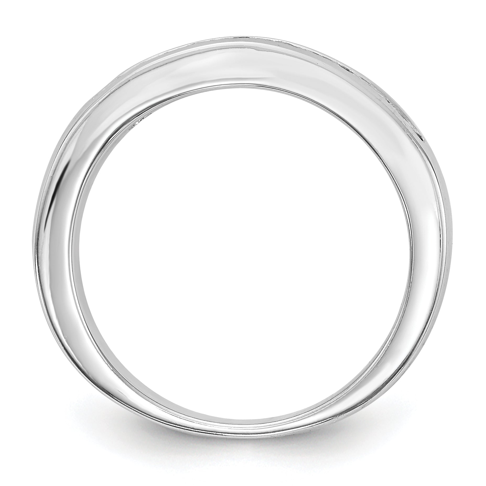 14K White Gold 7-Stone 3/4 carat Princess Diamond Complete Channel Band Secondary image
