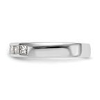 14K White Gold 7-Stone 3/4 carat Princess Diamond Complete Channel Band