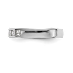 14K White Gold 7-Stone 3/4 carat Princess Diamond Complete Channel Band - 7