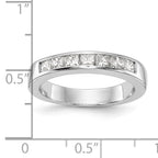 14K White Gold 7-Stone 3/4 carat Princess Diamond Complete Channel Band