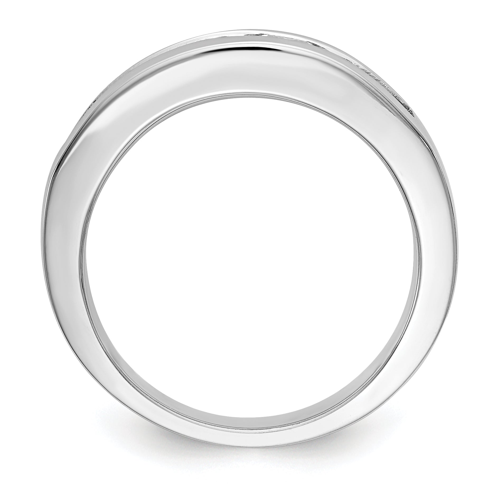 14K White Gold 7-Stone 1 carat Princess Diamond Complete Channel Band - 7