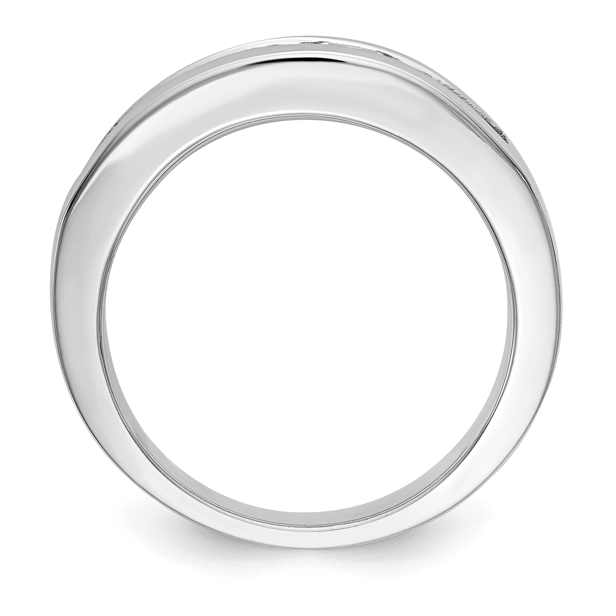 14K White Gold 7-Stone 1 carat Princess Diamond Complete Channel Band Secondary image