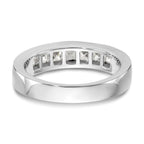 14K White Gold 7-Stone 1 carat Princess Diamond Complete Channel Band