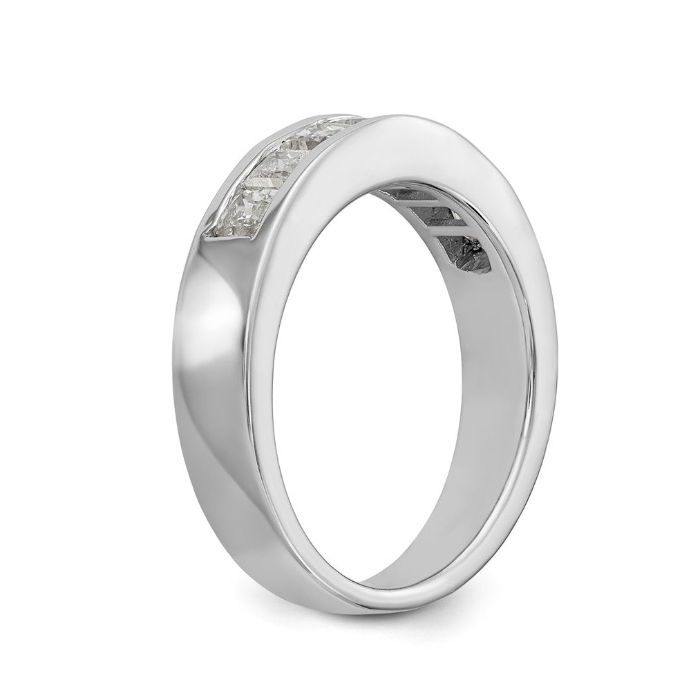 14K White Gold 7-Stone 1 carat Princess Diamond Complete Channel Band - 7