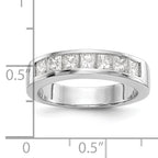 14K White Gold 7-Stone 1 carat Princess Diamond Complete Channel Band