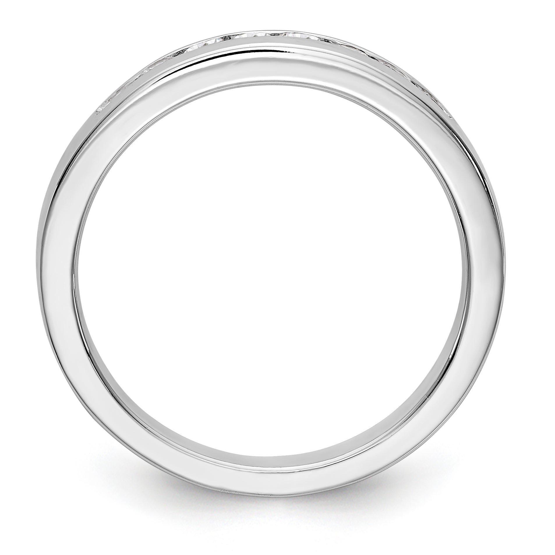 14K White Gold 8-Stone 1/3 carat Round Diamond Complete Channel Band - 6