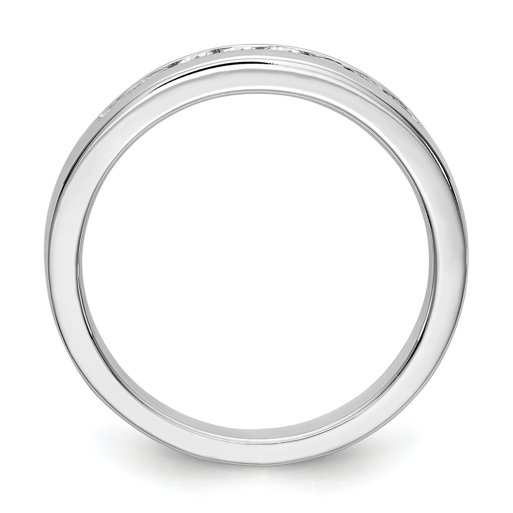 14K White Gold 8-Stone 1/3 carat Round Diamond Complete Channel Band
