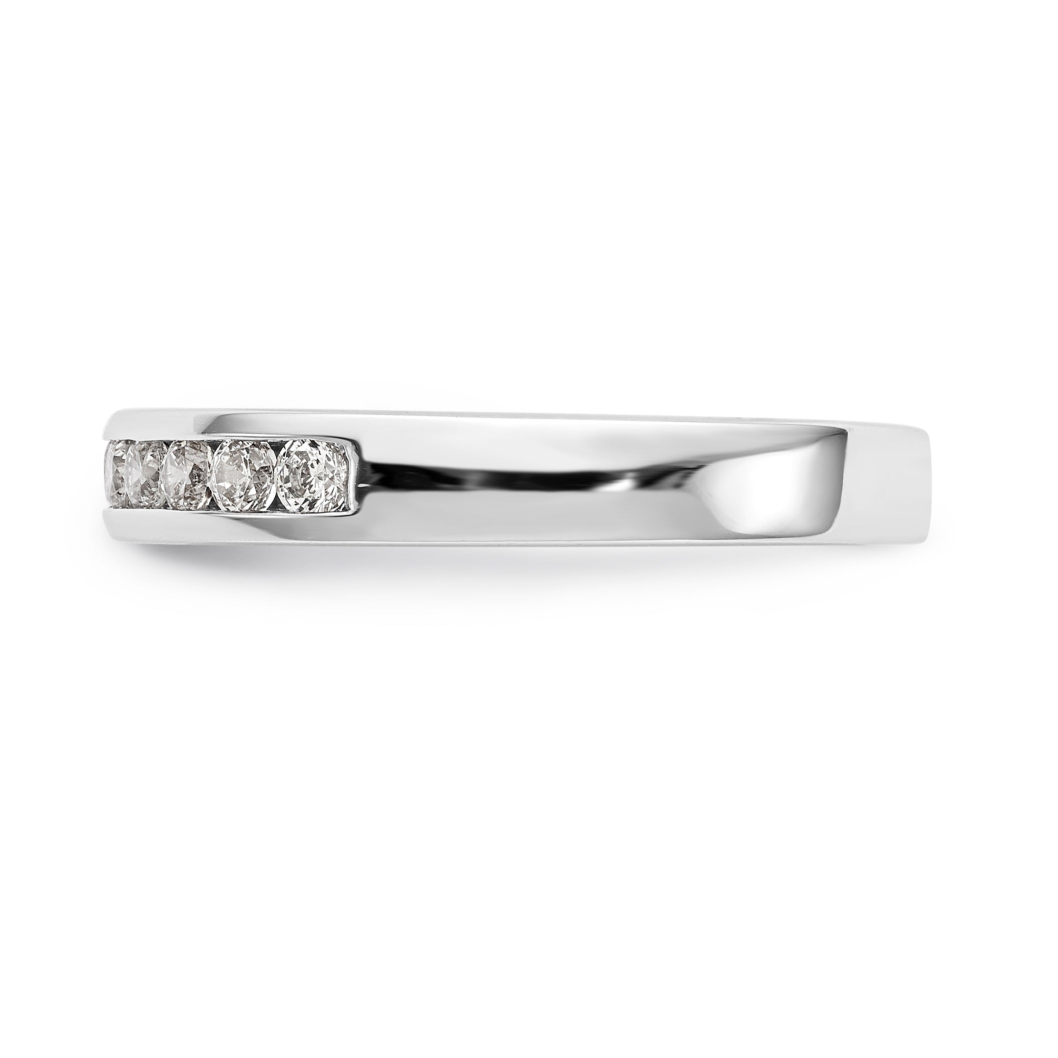 14K White Gold 8-Stone 1/3 carat Round Diamond Complete Channel Band - 6