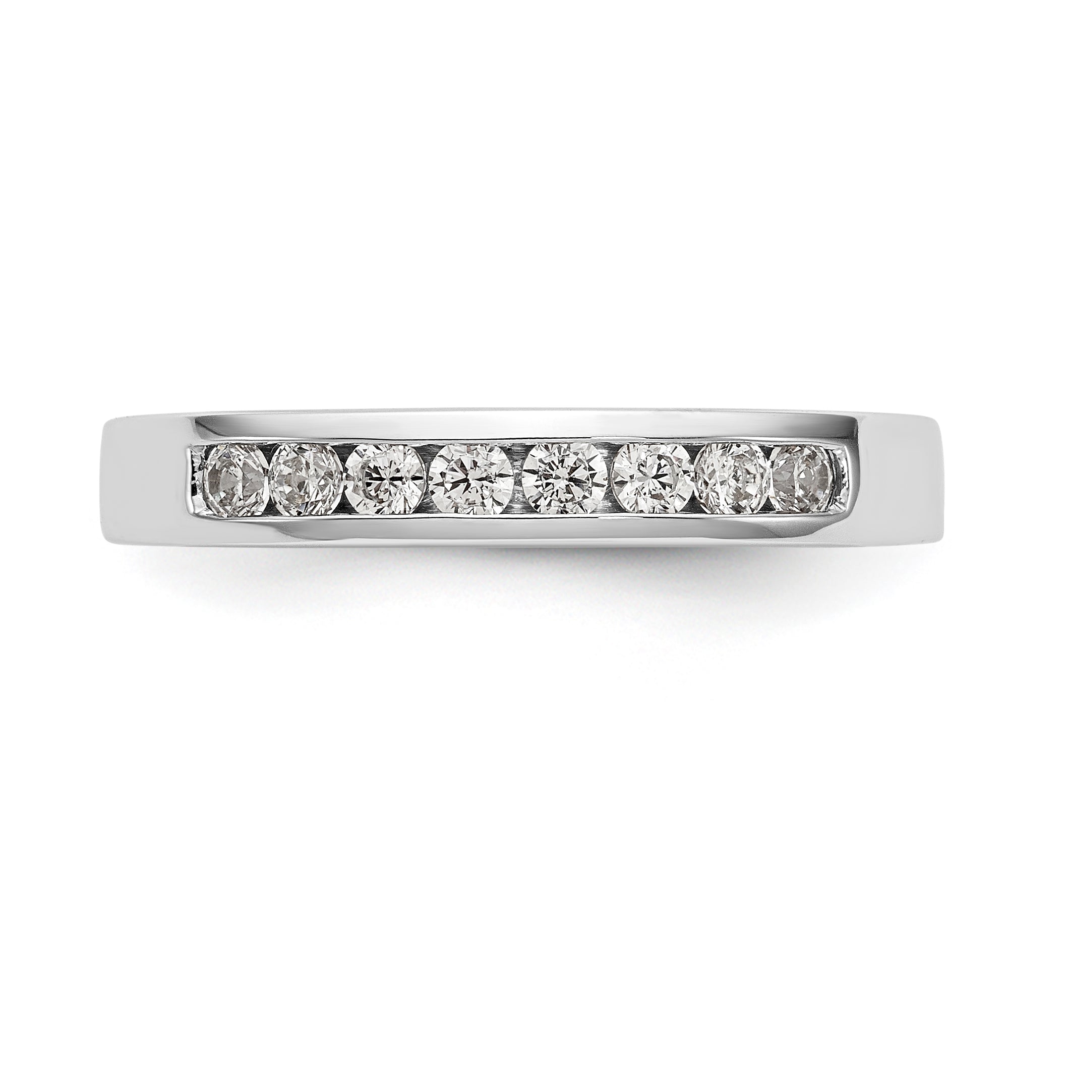 14K White Gold 8-Stone 1/3 carat Round Diamond Complete Channel Band - 6