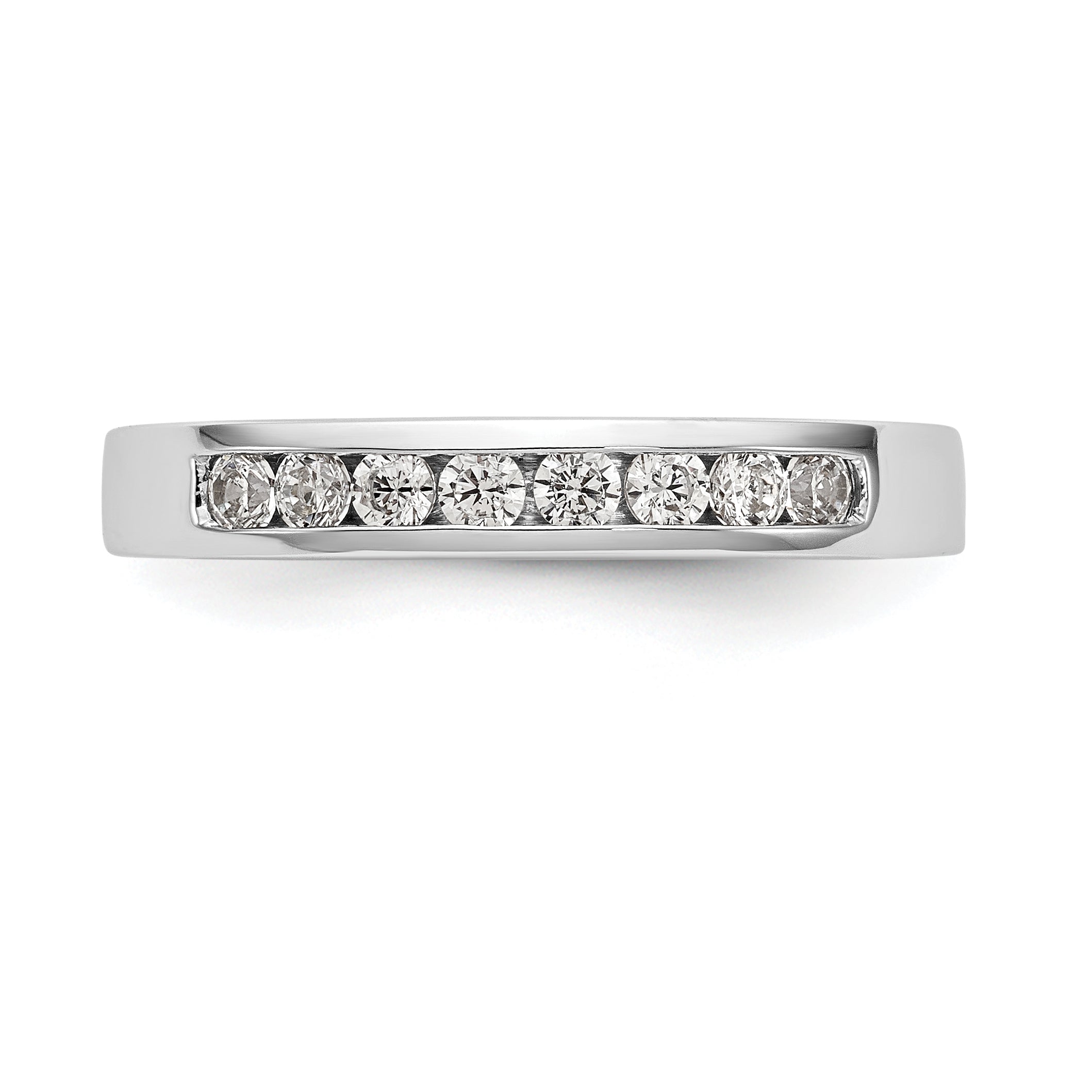 14K White Gold 8-Stone 1/3 carat Round Diamond Complete Channel Band