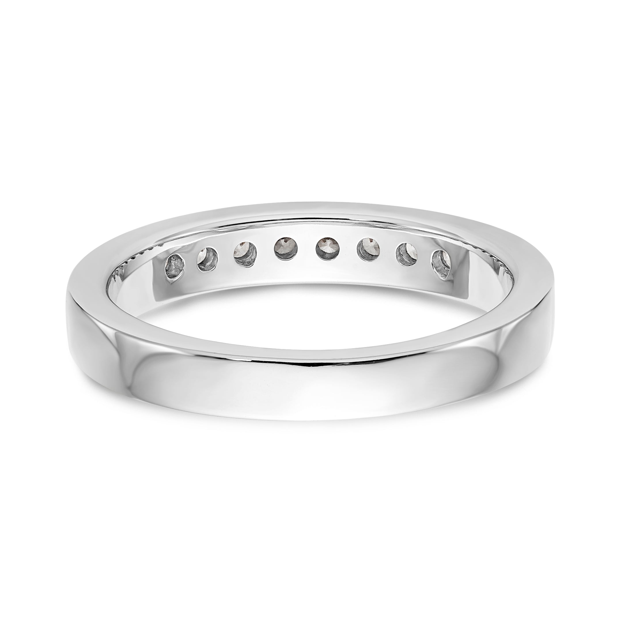 14K White Gold 8-Stone 1/3 carat Round Diamond Complete Channel Band - 6