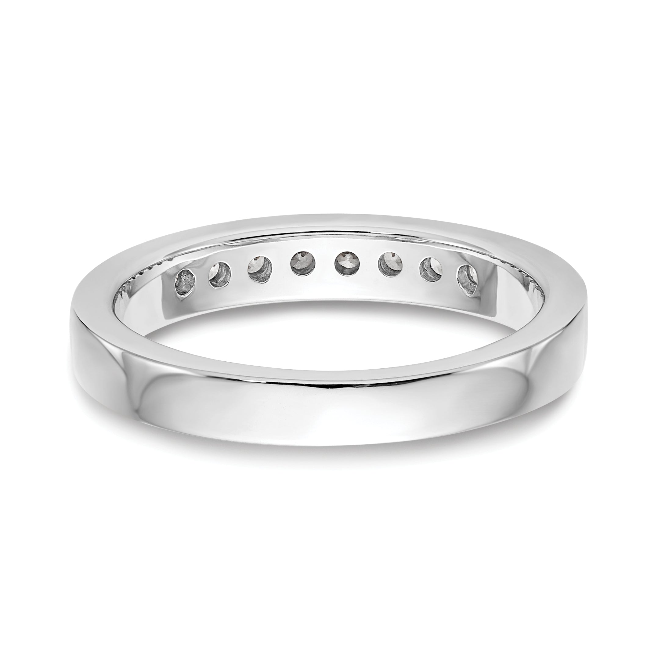 14K White Gold 8-Stone 1/3 carat Round Diamond Complete Channel Band