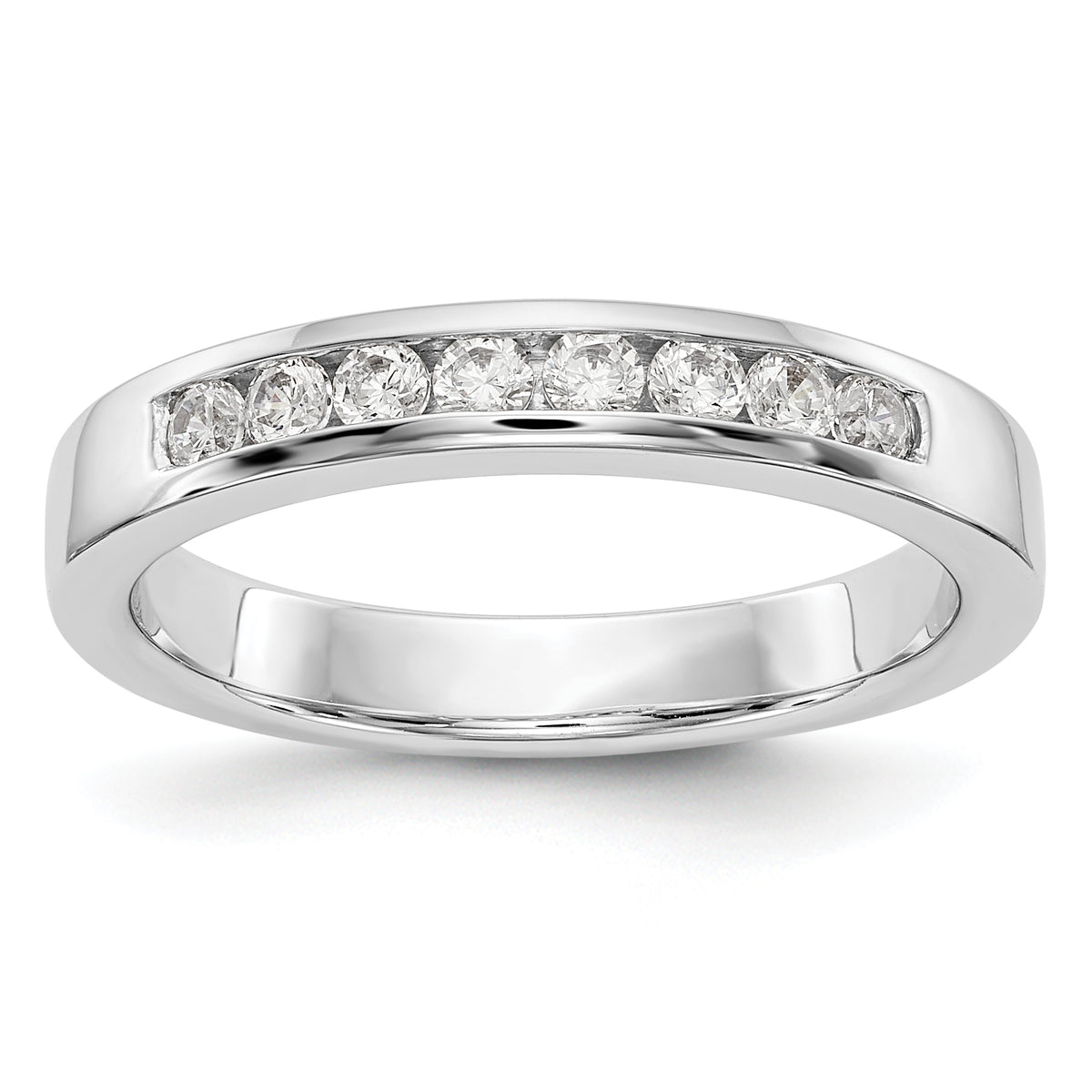 14K White Gold 8-Stone 1/3 carat Round Diamond Complete Channel Band - 6