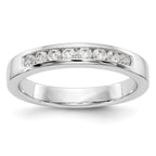14K White Gold 8-Stone 1/3 carat Round Diamond Complete Channel Band