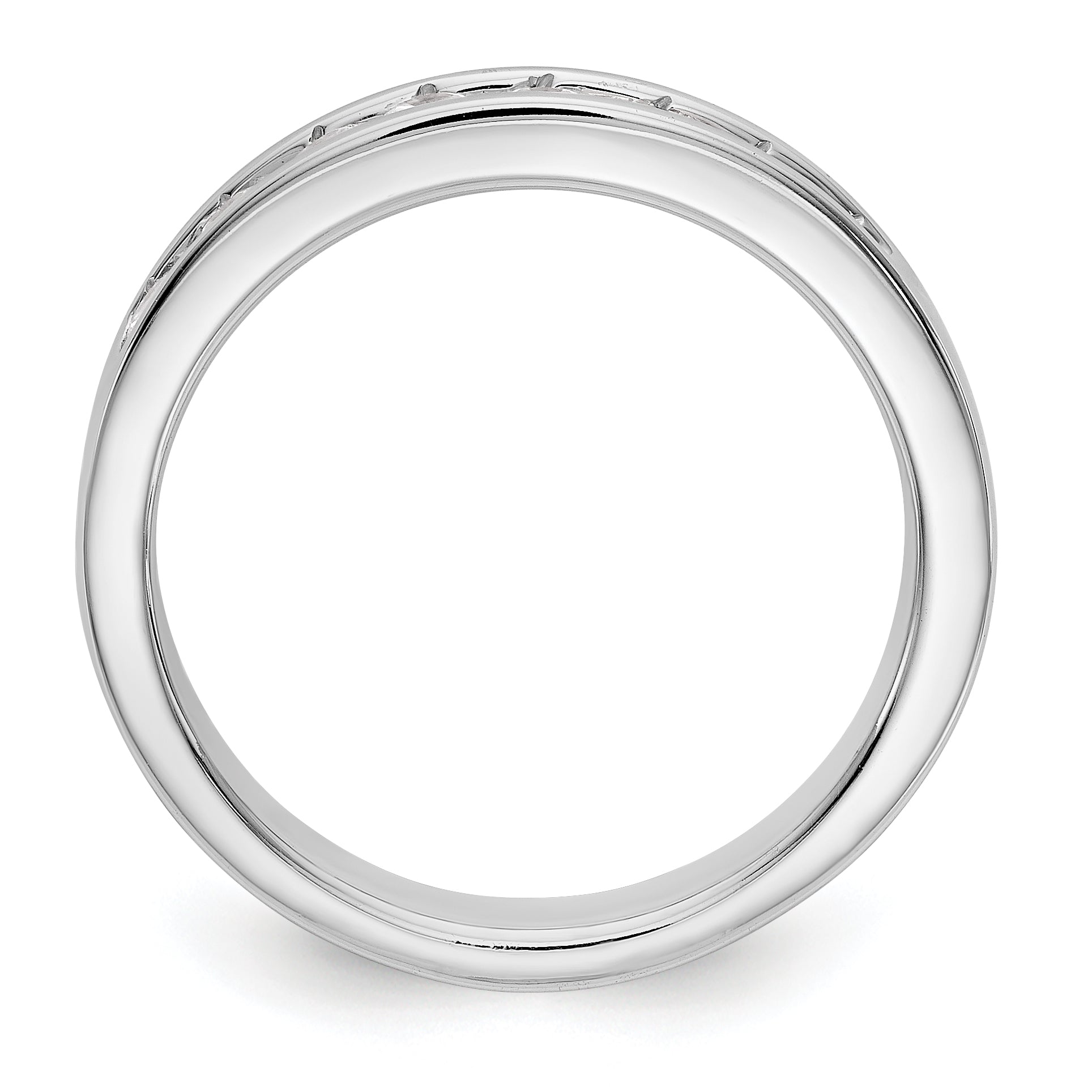 14K White Gold 8-Stone 1/2 carat Round Diamond Complete Channel Band - 6