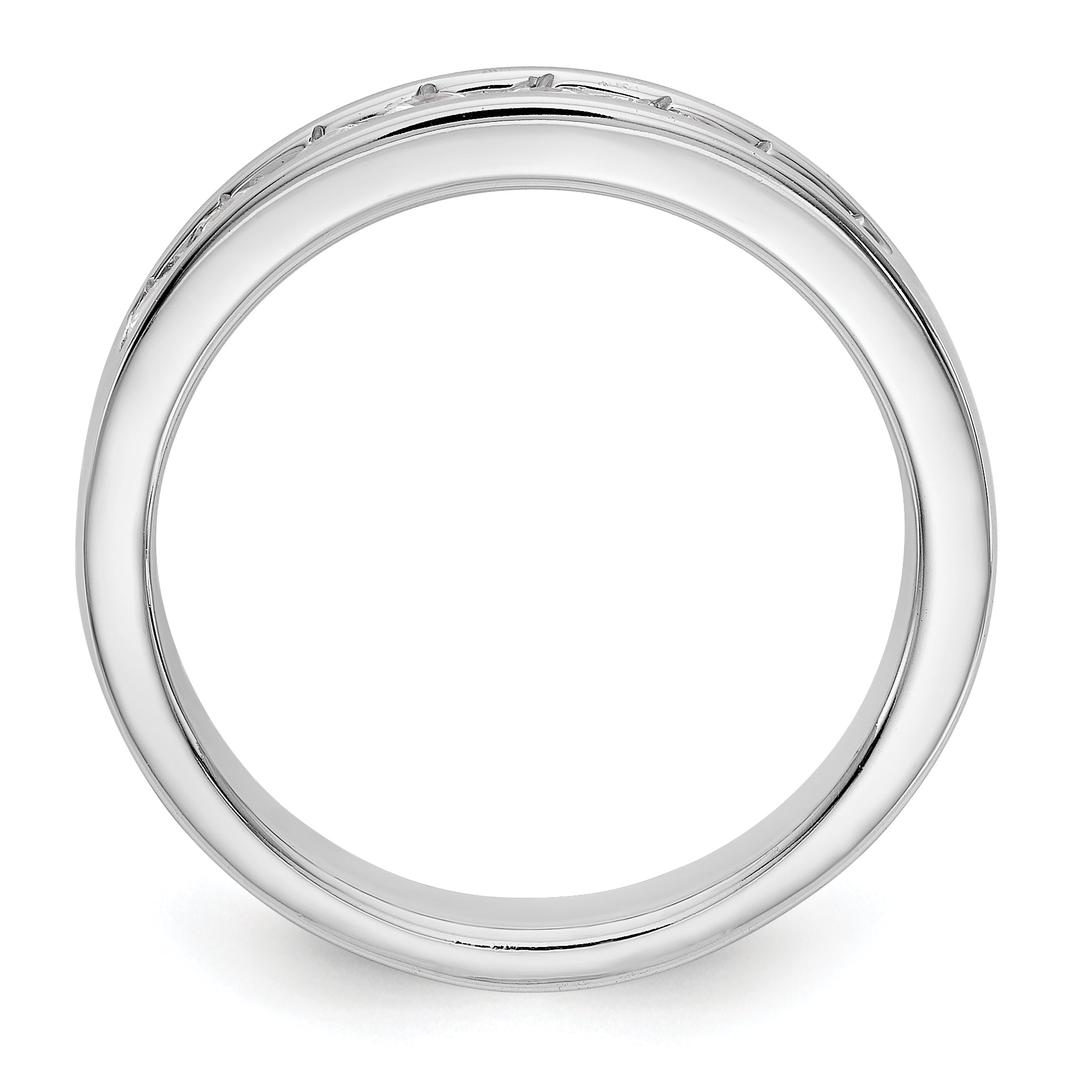 14K White Gold 8-Stone 1/2 carat Round Diamond Complete Channel Band Secondary image