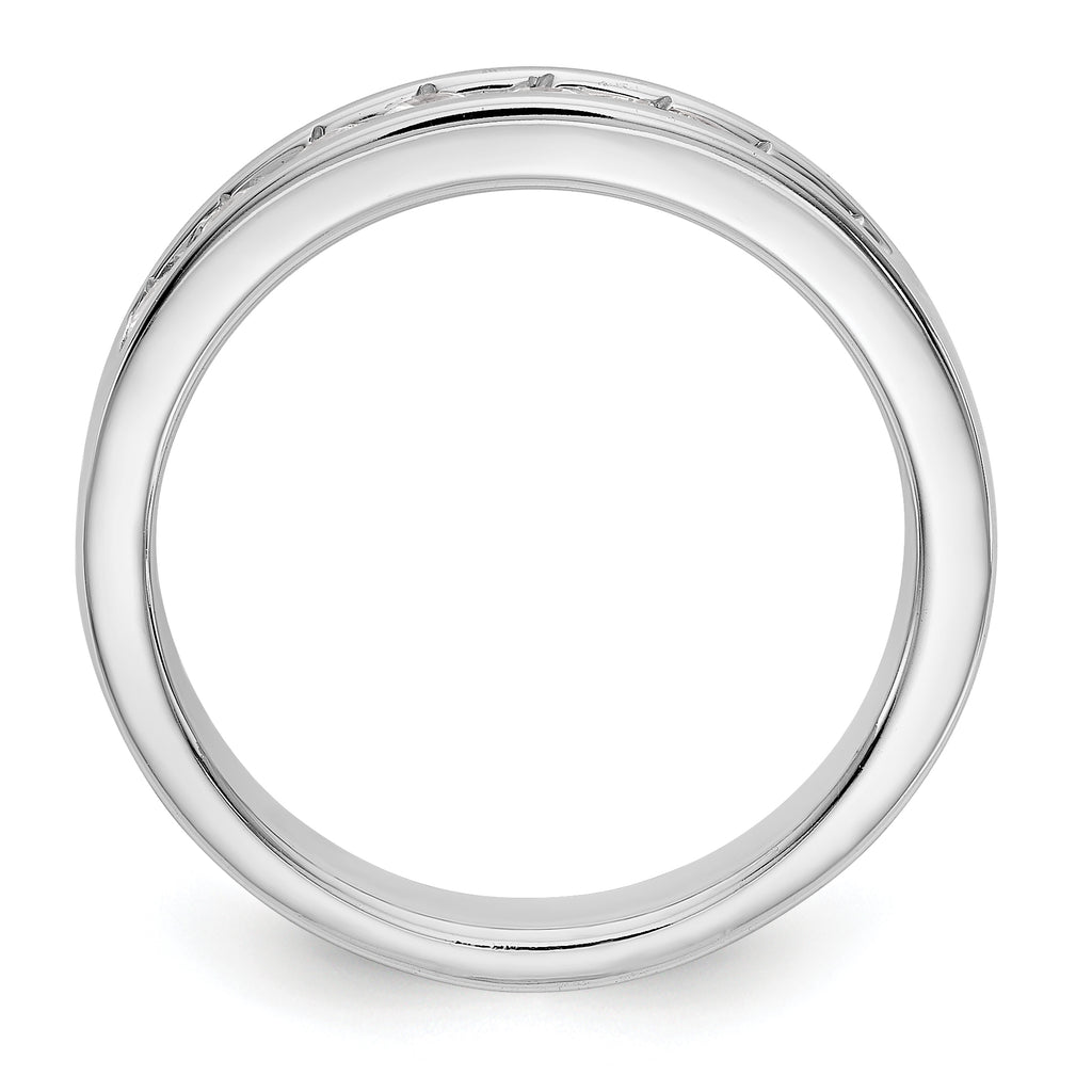 14K White Gold 8-Stone 1/2 carat Round Diamond Complete Channel Band