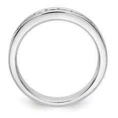 14K White Gold 8-Stone 1/2 carat Round Diamond Complete Channel Band