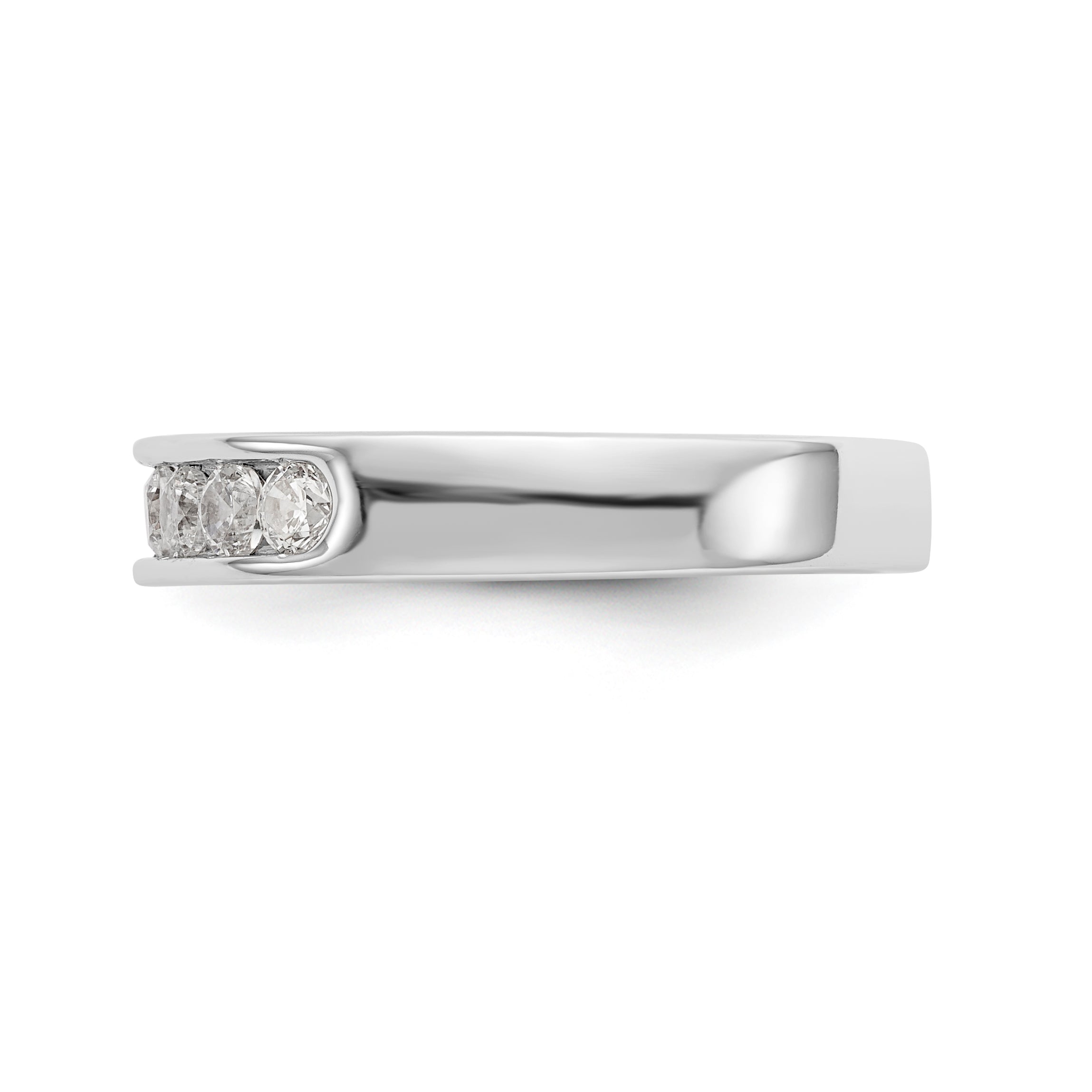 14K White Gold 8-Stone 1/2 carat Round Diamond Complete Channel Band - 6